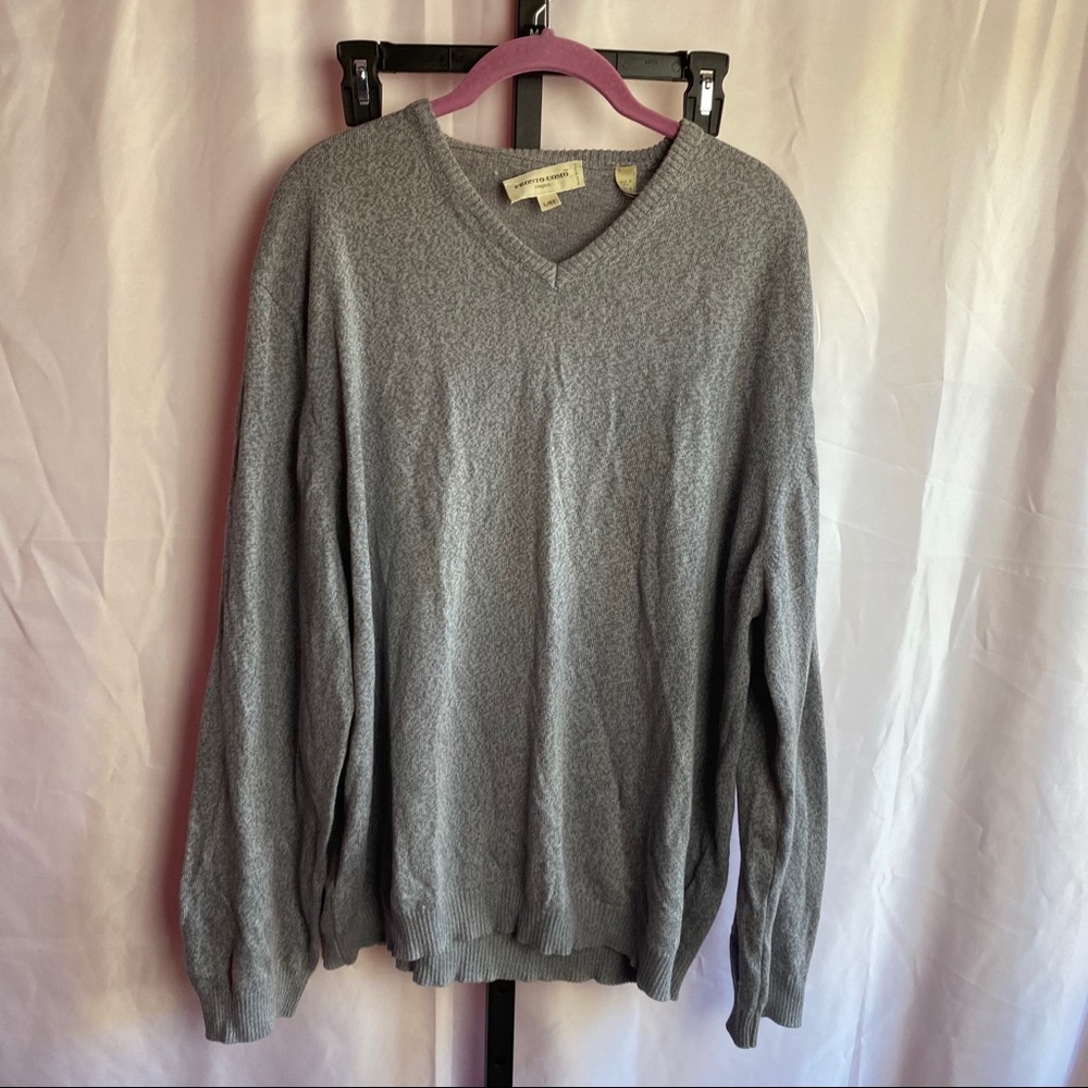 Pronto Uomo Italy Long Sleeve Gray Sweater, Large